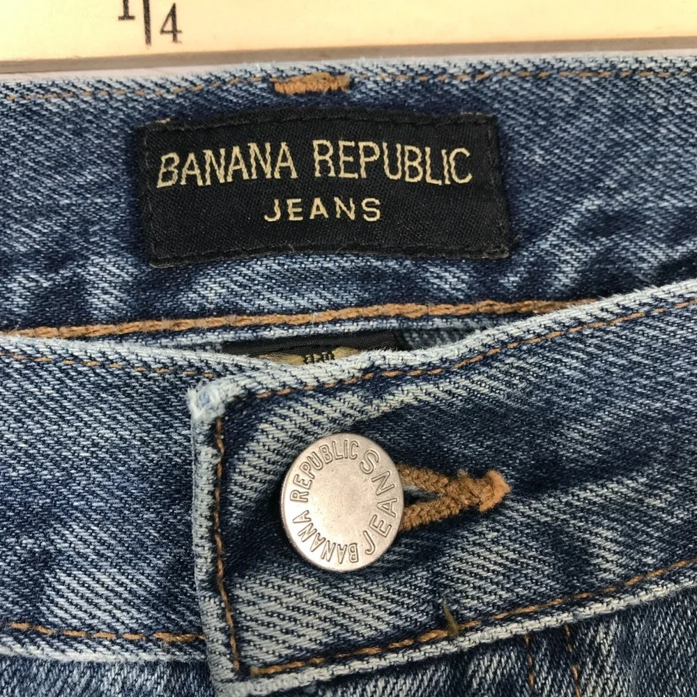 Vintage Banana Republic Jeans Men 38x34 Blue Button Fly Cotton High Rise Dad Y2K